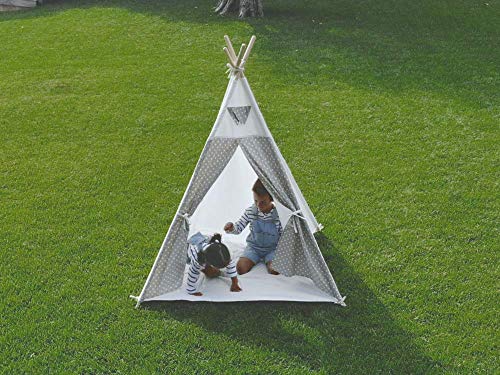 Little Adventures B0892k5n34 Tipi-Zelt für Kinder, 100% Baumwolle, für drinnen und draußen, Unisex, Weiß Little Adventures B0892k5n34 Tipi-Zelt für Kinder, 100% Baumwolle, für drinnen und draußen, Unisex, Weiß von Little Garden Adventures