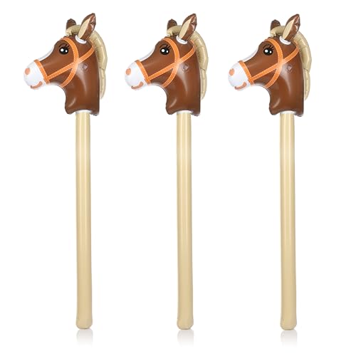 Little Lino Aufblasbares Steckenpferd 3er Pack - Hobby Horse Reitpferd für Geburtstage und Kinderpartys - Ideal für Pferdegeburtstage von Little Lino
