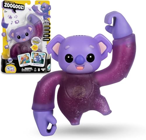 Little Live Pets Hug n' Hang Zoogooz Koom Koala, weiches und elastisches Haustier, +70 Geräusche und Reaktionen, 3 Verschiedene zum Sammeln, Verstecktes Amulett, für Kinder ab 2 Jahren +, Famosa von Little Live Pets