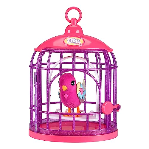 Little Live Pets Lil' Bird + Vogelhäuschen mit Tiara Twinkles: Interaktiver, farbenfroher Vogel mit neuen Leuchtflügeln und über 20 Vogelgeräuschen; wiederholt was du sagt & reagiert auf Berührungen von Little Live Pets