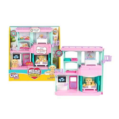 Little Live Pets Mama Surprise Families Baby Care Clinic, Klinik-Set für Welpen, Überraschung, inklusive notwendigem Zubehör für die Hundepflege, Kinder ab 5 Jahren, Famosa (LP307000) von Little Live Pets