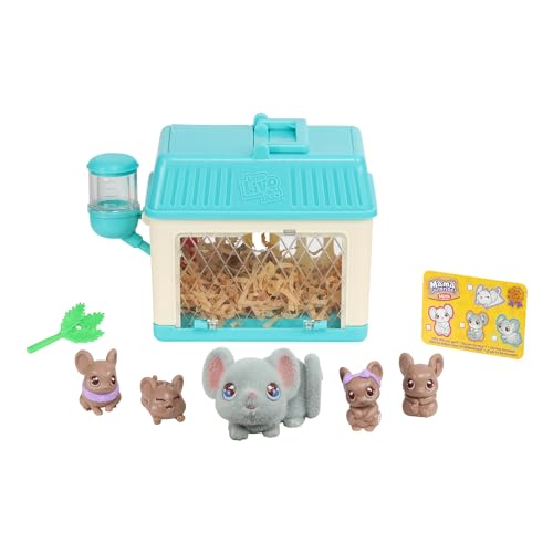 Little Live Pets Mama Surprise Mini Maus-Spielset: Lil‘ Mouse; die Mäuse-Mama bekommt 2,3 oder 4 Babys, Mama Surprise im Miniformat, wiederholbares Spielemuster von Little Live Pets