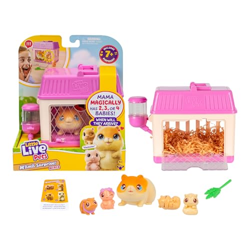Little Live Pets Mama Surprise Minis Hamster, Plüschtier mit 2, 3 oder 4 Babys, interaktives Spielzeug, für Kinder ab 5 Jahren, Famosa (LP304200) von Little Live Pets