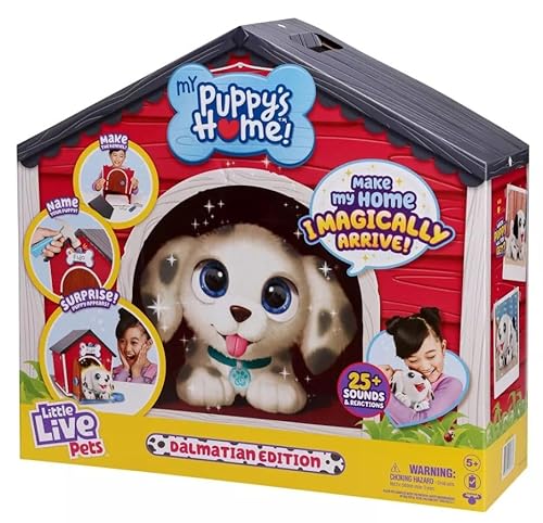 Little Live Pets - My Puppy's Home Interaktives Plüschtier Welpe und Zwinger. Über 25 Geräusche und Reaktionen. Machen Sie die Hundehütte, nennen Sie Ihren Welpen und überraschen Sie! Welpe erscheint! von Little Live Pets