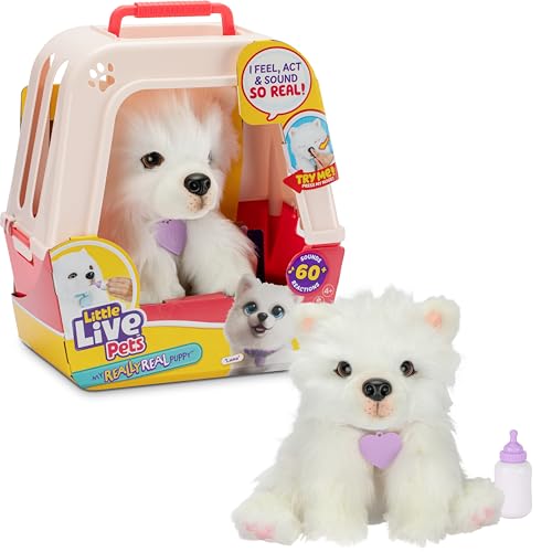 Little Live Pets My Really Real Puppy – Luna; Interaktiver Welpe; 60+ Geräusche/Reaktionen; realistisches Aussehen; 1 aus 72 Varianten; Spielset mit Transportbox; Batterien enthalten; ab 5 Jahren Little Live Pets My Really Real Puppy – Luna; Interaktiver Welpe; 60+ Geräusche/Reaktionen; realistisches Aussehen; 1 aus 72 Varianten; Spielset mit Transportbox; Batterien enthalten; ab 5 Jahren von Little Live Pets
