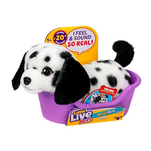 Little Live Pets My Really Real Puppy Minis – Pepper der Dalmatiner, interaktiver Puppy mit 20+ Geräuschen und Reaktionen, inklusive Korb zum Präsentieren, niedliches Geschenk für Kinder (11 cm groß) Little Live Pets My Really Real Puppy Minis – Pepper der Dalmatiner, interaktiver Puppy mit 20+ Geräuschen und Reaktionen, inklusive Korb zum Präsentieren, niedliches Geschenk für Kinder (11 cm groß) von Little Live Pets