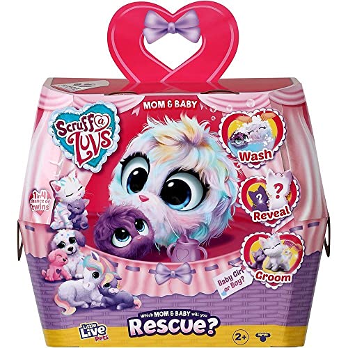 Little Live Pets | Scruff-a-Luvs Mystery Animal Mom & Baby Reveal, Wash, Groom and Rescue A Pastel Rainbow Colored Plush Pet Puppy, Pony Or Kitten with Her Baby., Mehrfarbig Little Live Pets | Scruff-a-Luvs Mystery Animal Mom & Baby Reveal, Wash, Groom and Rescue A Pastel Rainbow Colored Plush Pet Puppy, Pony Or Kitten with Her Baby., Mehrfarbig von Little Live Pets
