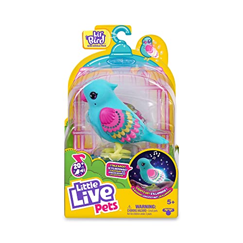 Little Live Pets - Sprechende Vögel Tweet Twinkle, Interaktives Haustier mit mehr als 20 Geräuschen und Reaktionen, Wiederholen, was Sie Sagen, Spielzeug für Jungen und Mädchen Ab 5 Jahren, Berühmt von Little Live Pets