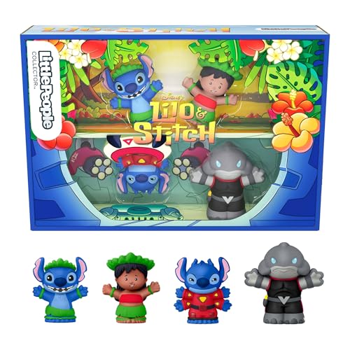 Little People COLLECTOR Fisher-Price Disney Lilo und Stitch Sonderausgabe für Erwachsene und Fans, 4 Figuren in Einer zum Ausstellen geeigneten Verpackung, JFC77, [Mehrfarbig] von Little People COLLECTOR