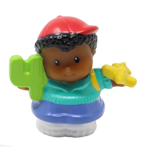 Little People Ersatzteil für Fisher-Price Time to Learn Vorschul-Spielset K0105 – afroamerikanischer Junge Michael Figur hält ein Flugzeug und Nummer Vier 4 von Little People