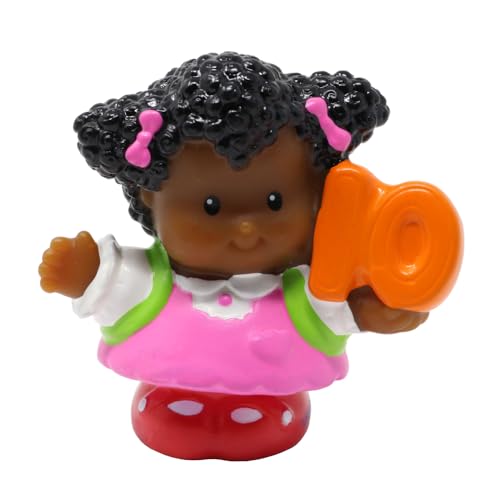 Little People Ersatzteil für Fisher-Price Time to Learn Vorschulspielset K0105 – Junges afrikanisches Mädchen trägt ein rosa Kleid und einen grünen Rucksack und hält eine orangefarbene Nummer 10 Ten Little People Ersatzteil für Fisher-Price Time to Learn Vorschulspielset K0105 – Junges afrikanisches Mädchen trägt ein rosa Kleid und einen grünen Rucksack und hält eine orangefarbene Nummer 10 Ten von Little People