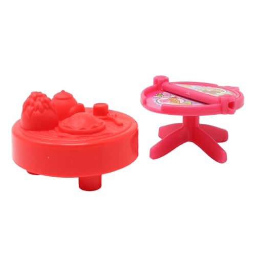Little People Ersatzteile für Fisher-Price Sammlerstück Puppenhaus Urlaub Weihnachten Spielset DGF96 - Ersatz Set mit 2 zwei Tischen - Rosa Klapptisch und roter Esstisch von Little People