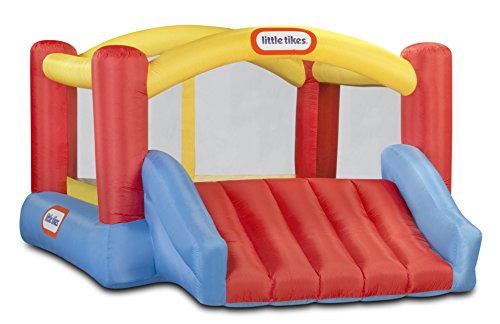 little tikes Tikes Jump 'n Slide Bouncer - Hüpfburg mit Sicherheitsnetz für den Außenbereich - Inklusive Tragetasche, Hochdruckgebläse und Flickmaterial - Für aktives Spielen - Für Kinder ab 3 Jahren von little tikes