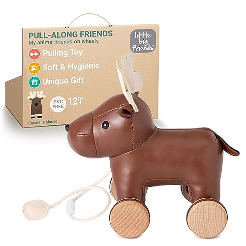 Little Big Friends Pull Along Friends | Pull Along Toy for Baby | Traditional Toys | Easy to Clean | Bruce The Moose von Little Big Friends