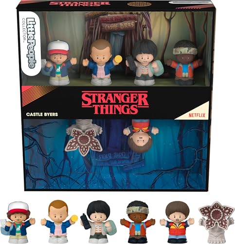LITTLE PEOPLE Stranger Things Schloss Byers - Sonderedition mit Eleven, Mike Wheeler, Dustin Henderson, Lucas Sinclair, Will Byers und Demogorgon, Geschenkidee für erwachsene Fans und Sammler, HTP36 von Little People COLLECTOR