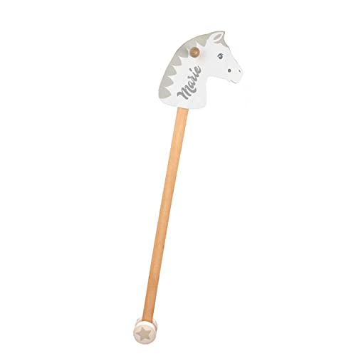 LittleStars Holz-Steckenpferd mit Personalisierung weiß/grau LittleStars Holz-Steckenpferd mit Personalisierung weiß/grau von LittleStars