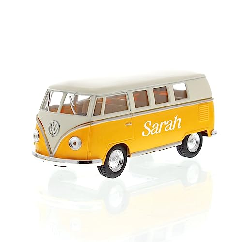 LittleStars Personalisierbares Spielzeugauto VW-Bus gelb | Länge: 13,5 cm; Maßstab: 1:32 von LittleStars