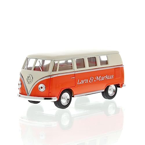 LittleStars Personalisierbares Spielzeugauto VW-Bus orange von LittleStars