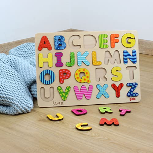 Steckpuzzle Alphabet aus Holz personalisierbar | 30 x 21 x 1 cm von LittleStars