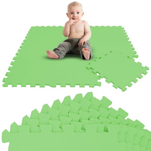 LittleTom 9 Teile Spielmatte Baby ab Null - 30x30 Schaumstoff Puzzlematte Kinder Isomatte Baby Spielteppich Outdoor - Puzzle Teppich Matte Baby Krabbelmatte Abwaschbar Bodenschutzmatte Kinderzimmer von LittleTom
