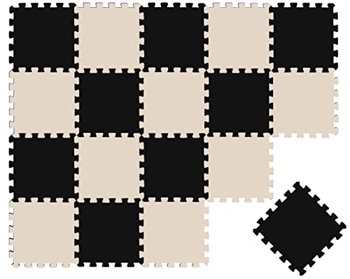 LittleTom 18 Teile Spielmatte Puzzlematte Ab Null - 30x30 Krabbelmatte - Spielmatte Kinder Babydecke Spieldecke - Bodenmatte Kinderzimmer Activity Babymatte Bodenschutzmatte Spielzeug von LittleTom
