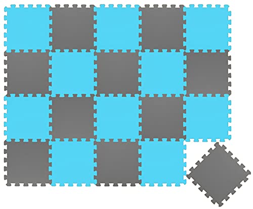 LittleTom 18 Teile Spielmatte Puzzlematte Ab Null - 30x30 Krabbelmatte - Spielmatte Kinder Babydecke Spieldecke - Bodenmatte Kinderzimmer Activity Babymatte Bodenschutzmatte Spielzeug von LittleTom