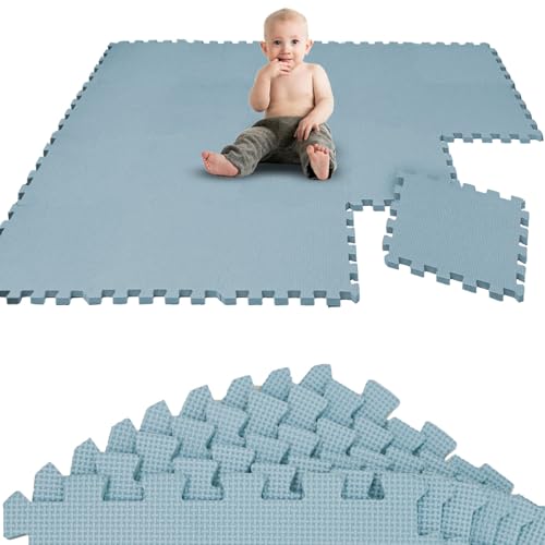 LittleTom 18 Teile Spielmatte Baby Puzzlematte ab Null - 30 x 30 cm Krabbelmatte Bodenmatte Kinder - Puzzle Teppich Kinderzimmer Matte - Outdoor Bodenschutzmatte Spielteppich Eva Schaumstoff Isomatte von LittleTom