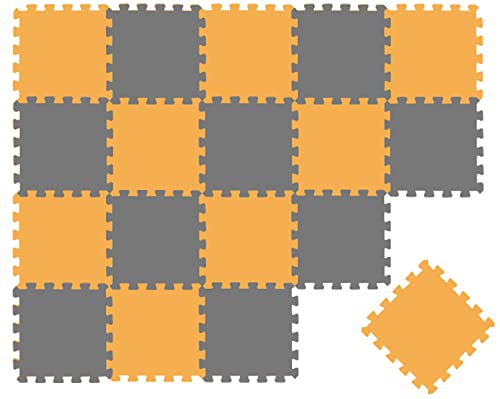 LittleTom 18 Teile Spielmatte Puzzlematte Ab Null - 30x30 Krabbelmatte - Spielmatte Kinder Babydecke Spieldecke - Bodenmatte Kinderzimmer Activity Babymatte Bodenschutzmatte Spielzeug von LittleTom