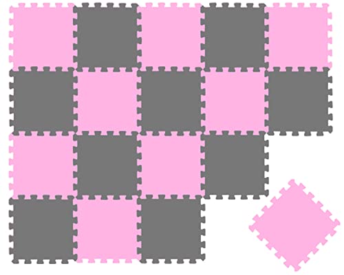 LittleTom 18 Teile Spielmatte Baby Puzzlematte ab Null - 30 x 30 cm Krabbelmatte Bodenmatte Kinder - Puzzle Teppich Kinderzimmer Matte - Outdoor Bodenschutzmatte Spielteppich Eva Schaumstoff Isomatte von LittleTom