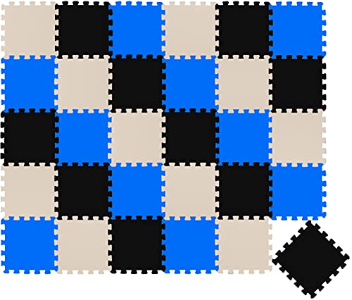 LittleTom 27 Teile Spielmatte Puzzlematte Ab Null - 30x30 Krabbelmatte - Spielmatte Kinder Babydecke Spieldecke - Bodenmatte Kinderzimmer Activity Babymatte Bodenschutzmatte Spielzeug von LittleTom