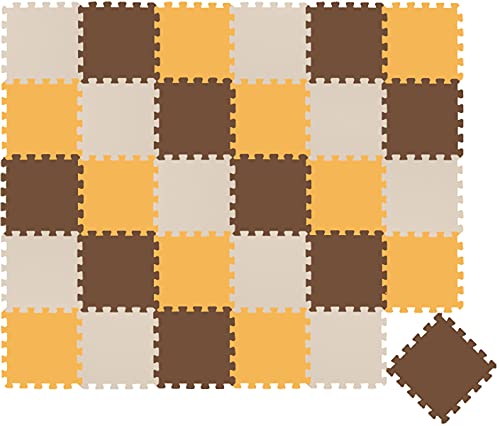 LittleTom 27 Teile Spielmatte Puzzlematte Ab Null - 30x30 Krabbelmatte - Spielmatte Kinder Babydecke Spieldecke - Bodenmatte Kinderzimmer Activity Babymatte Bodenschutzmatte Spielzeug von LittleTom