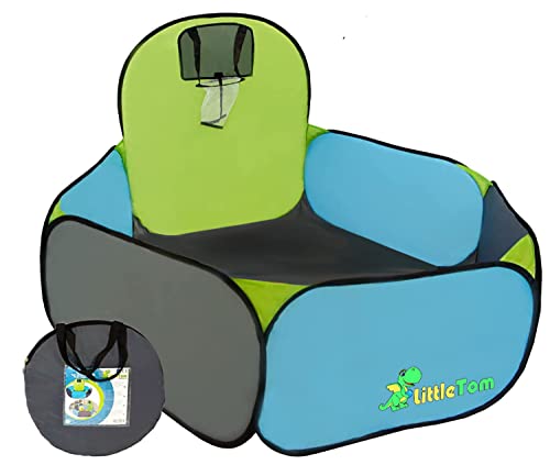 LittleTom Kinder Bällebad mit Basketball Korb - 120x100cm Spielzeug Pool ohne Bälle - Outdoor Garten Bällebecken für Baby und Kleinkinder von LittleTom