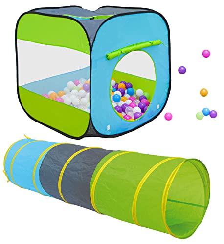 LittleTom Kids Bällebad mit Tunnel - 300 Bälle - 70x70x72 Bällebad Kinder Spielzelt Tunnel - Bällebad Baby Zelt mit Bällen für Kinder - Indoor Spielgeräte Kinderzelt Tunnel Spielzeug Kinder Bällepool LittleTom Kids Bällebad mit Tunnel - 300 Bälle - 70x70x72 Bällebad Kinder Spielzelt Tunnel - Bällebad Baby Zelt mit Bällen für Kinder - Indoor Spielgeräte Kinderzelt Tunnel Spielzeug Kinder Bällepool von LittleTom