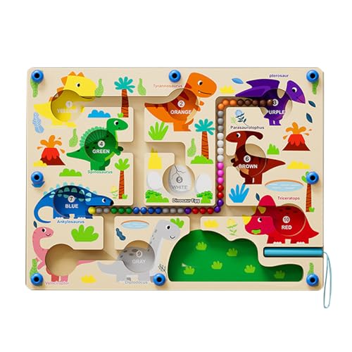 Montessori - Spielzeug für 3+ Jahre alt, magnetische Farbe und Zahl Labyrinth Holz Puzzle Aktivität Brett, Kleinkind Zählen Labyrinth Spielzeug für Jungen Mädchen Vorschule 3-6 Jahre alt Geschenk von Littleboyny