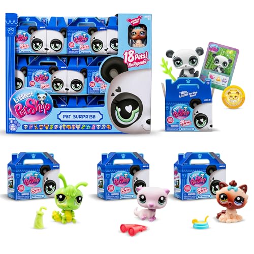 Littlest Pet Shop, 18 Pets Collector Set, Pet Surprise Display - Gen 7, Pets #1 - #18, Authentic LPS Bobble Head Figure, Collectible Imagination Toy Animal, Kidults, Girls, Boys, Kids, Tweens Ages 4+ von Littlest Pet Shop