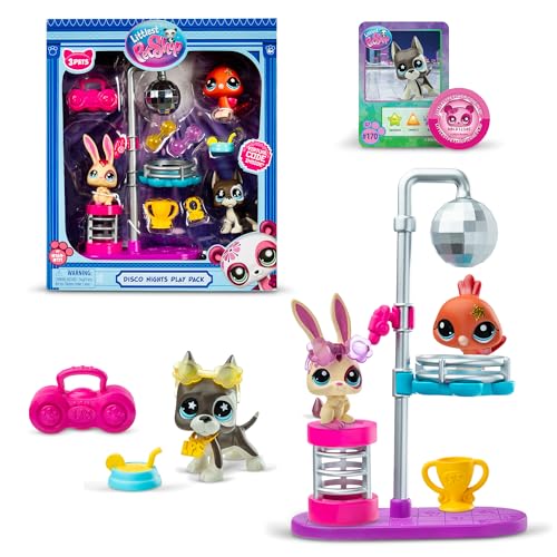 Littlest Pet Shop Disco Nights Play Pack - Features 3 bobblin' Pets - Offical LPS playset for Children 4+ von Littlest Pet Shop