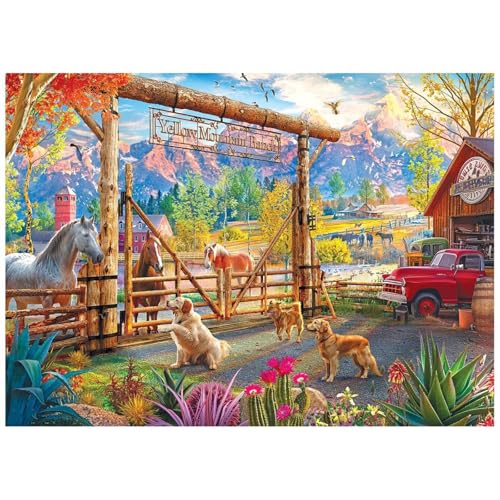 Puzzle 100 Teile,Puzzle für Erwachsene,EIN Herausforderndes Rätsel,Puzzles 100 Teile Erwachsene,Puzzlespiele Für Die Ganze Familie Geschenke,Bauernhof Landschaft Tiere von Lituor
