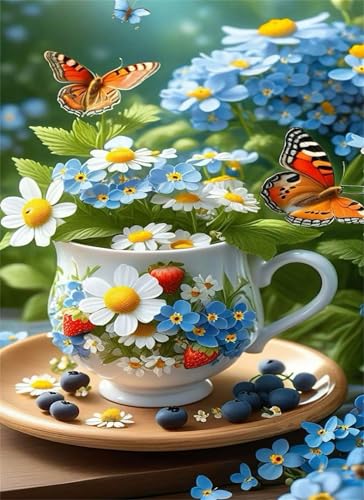 Puzzle 100 Teile,Puzzle für Erwachsene,EIN Herausforderndes Rätsel,Puzzles 100 Teile Erwachsene,Puzzlespiele Für Die Ganze Familie Geschenke,Blumenbecher Schmetterling von Lituor