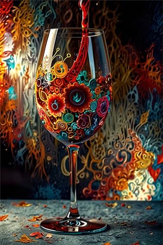 Puzzle 100 Teile EIN Herausforderndes Rätsel Pädagogisches Spielzeug Geschenke Klassische Abstraktes farbiges Weinglas Puzzles Für Erwachsene,Jigsaw Puzzle für Die Ganze Familie 40x28 cm von Lituor
