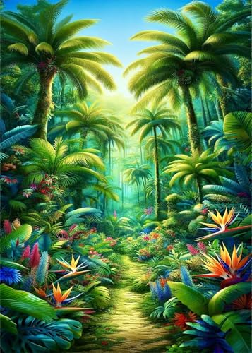 Puzzle 100 Teile EIN Herausforderndes Rätsel Pädagogisches Spielzeug Geschenke Klassische Tropische Dschungellandschaft Puzzles Für Erwachsene,Jigsaw Puzzle für Die Ganze Familie 40x28 cm von Lituor