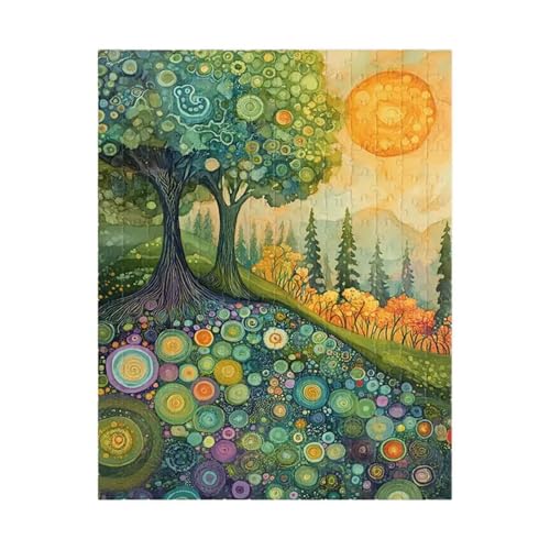Puzzle 1000 Teile,Puzzle für Erwachsene,EIN Herausforderndes Rätsel,Puzzles 1000 Teile Erwachsene,Puzzlespiele Für Die Ganze Familie Geschenke,Cartoon-Baumlandschaft von Lituor