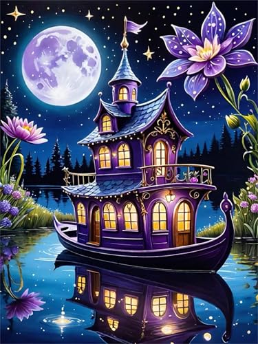 Puzzle 1000 Teile,Puzzle für Erwachsene,EIN Herausforderndes Rätsel,Puzzles 1000 Teile Erwachsene,Puzzlespiele Für Die Ganze Familie Geschenke,Hausboot „Purple Moon“ Puzzle 1000 Teile,Puzzle für Erwachsene,EIN Herausforderndes Rätsel,Puzzles 1000 Teile Erwachsene,Puzzlespiele Für Die Ganze Familie Geschenke,Hausboot „Purple Moon“ von Lituor