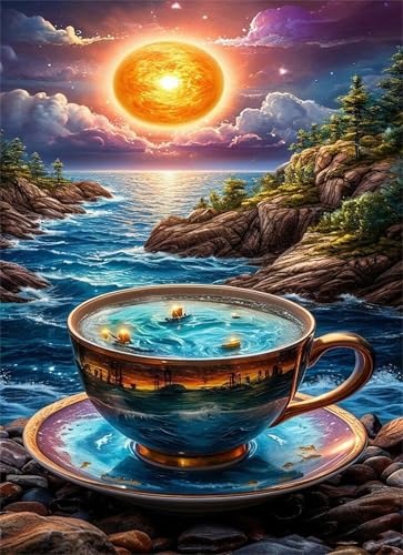 Puzzle 1000 Teile,Puzzle für Erwachsene,EIN Herausforderndes Rätsel,Puzzles 1000 Teile Erwachsene,Puzzlespiele Für Die Ganze Familie Geschenke,Mond-Meer-Cup-Landschaft von Lituor