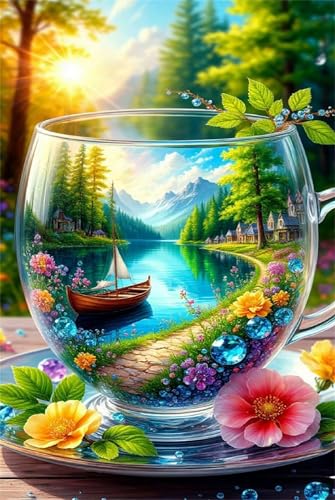 Puzzle 1000 Teile,Puzzle für Erwachsene,EIN Herausforderndes Rätsel,Puzzles 1000 Teile Erwachsene,Puzzlespiele Für Die Ganze Familie Geschenke,Tasse Landschaft Frühling von Lituor