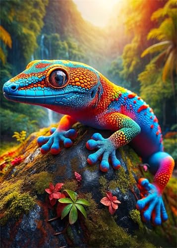 Puzzle 1000 Teile EIN Herausforderndes Rätsel Pädagogisches Spielzeug Geschenke Klassische Buntes Chamäleon Puzzles Für Erwachsene,Jigsaw Puzzle für Die Ganze Familie 75x50 cm von Lituor