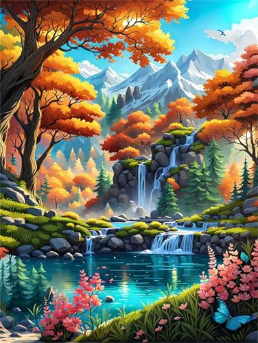 Puzzle 1000 Teile EIN Herausforderndes Rätsel Pädagogisches Spielzeug Geschenke Klassische Herbstwaldsee Puzzles Für Erwachsene,Jigsaw Puzzle für Die Ganze Familie 75x50 cm von Lituor
