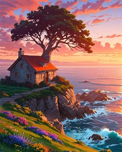 Puzzle 1000 Teile EIN Herausforderndes Rätsel Pädagogisches Spielzeug Geschenke Klassische Strandhüttenbaum Puzzles Für Erwachsene,Jigsaw Puzzle für Die Ganze Familie 75x50 cm von Lituor