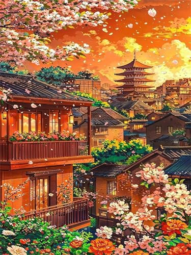 Puzzle 1000 Teile Erwachsene Anime-Stadtlandschaft,Klassische Jigsaw Puzzles 75x50 cm,Geschicklichkeitsspiel für die Ganze Familie, Puzzle Farbenfrohes Legespiel Home Dekoration von Lituor