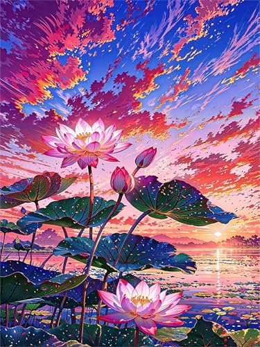 Puzzle 1000 Teile Erwachsene Lotus Lake Landschaft,Klassische Jigsaw Puzzles 75x50 cm,Geschicklichkeitsspiel für die Ganze Familie, Puzzle Farbenfrohes Legespiel Home Dekoration von Lituor