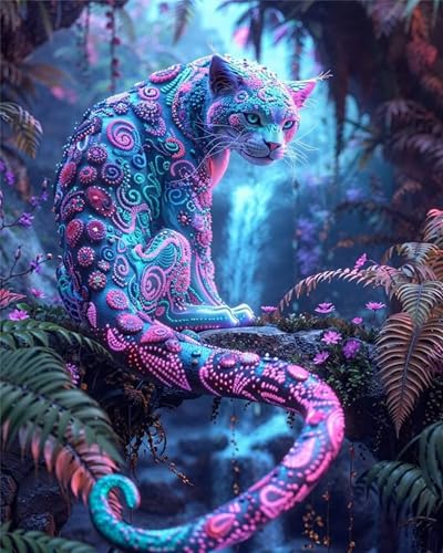 Puzzle 120 Teile,Puzzle für Erwachsene,EIN Herausforderndes Rätsel,Puzzles 120 Teile Erwachsene,Puzzlespiele Für Die Ganze Familie Geschenke,Dschungel-Fantasie-Leopard von Lituor